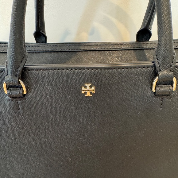 Tory Burch Black Leather Tote/Laptop Bag - Picture 2 of 14